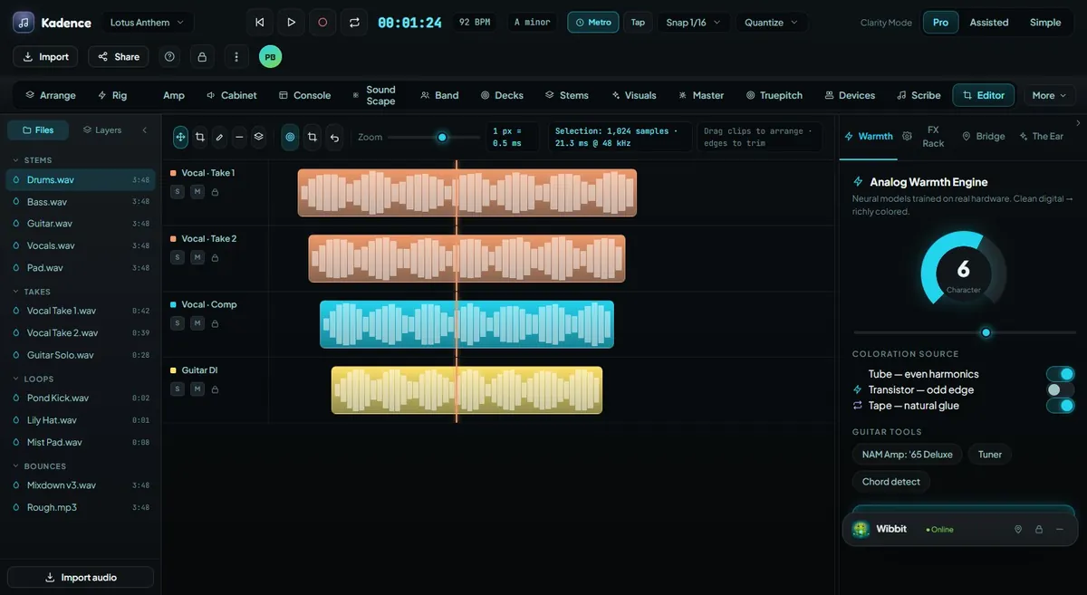 Clean Take UI preview
