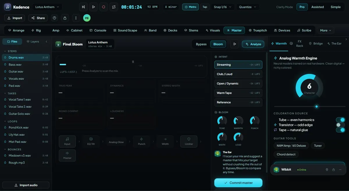 Final Bloom UI preview
